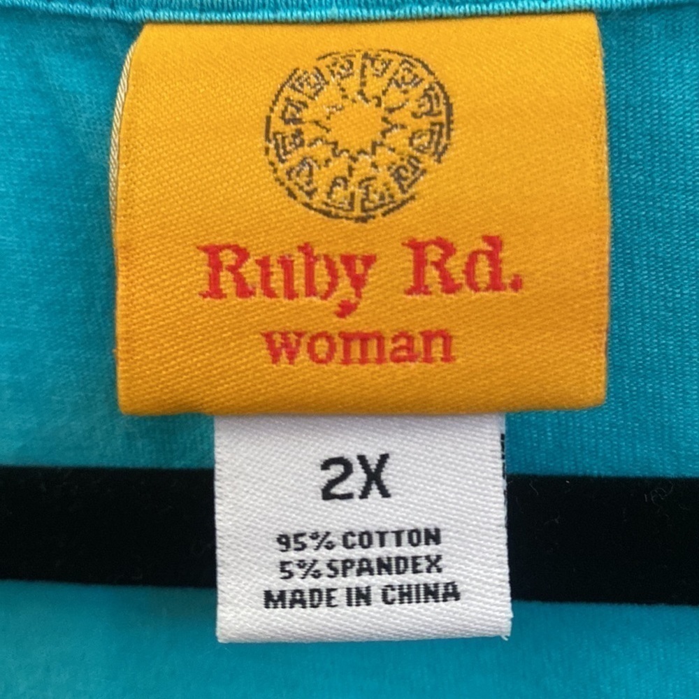 Ruby Rd. Teal Top With Embellishments. Size 2x - image 7